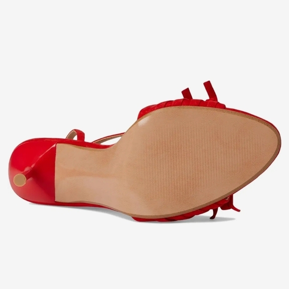 ❤️🔹️Steve Madden🔹️ Porsha Red Suede Ankle Strap Heels - Picture 3 of 6